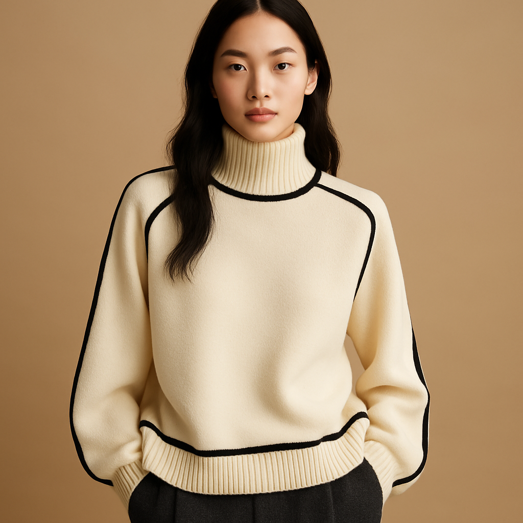 Knitted turtleneck sweater with elegant fit for women | Jolien