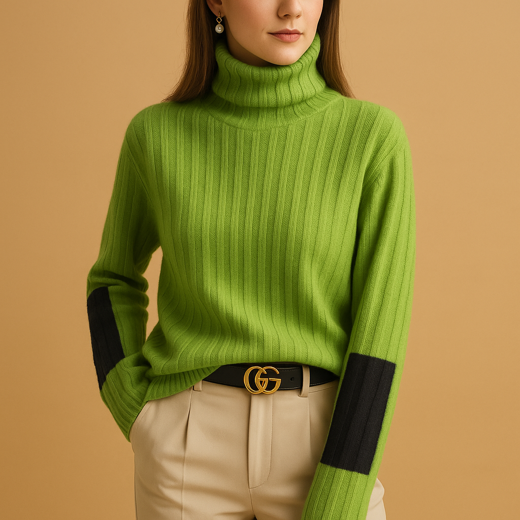 Knitted women’s sweater with turtleneck | Linde