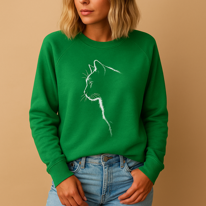 Knitted women’s sweater with cat print | Yara