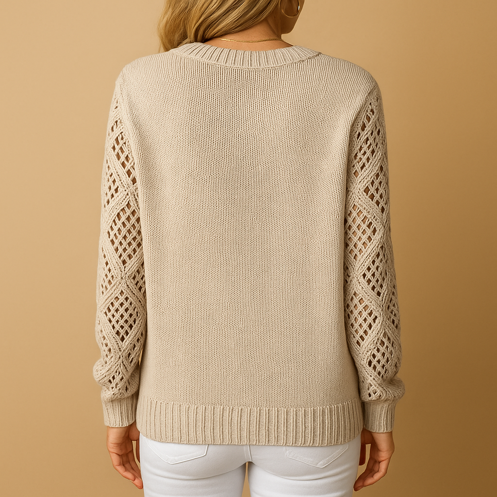 Knitted women’s sweater with openwork pattern | Livia