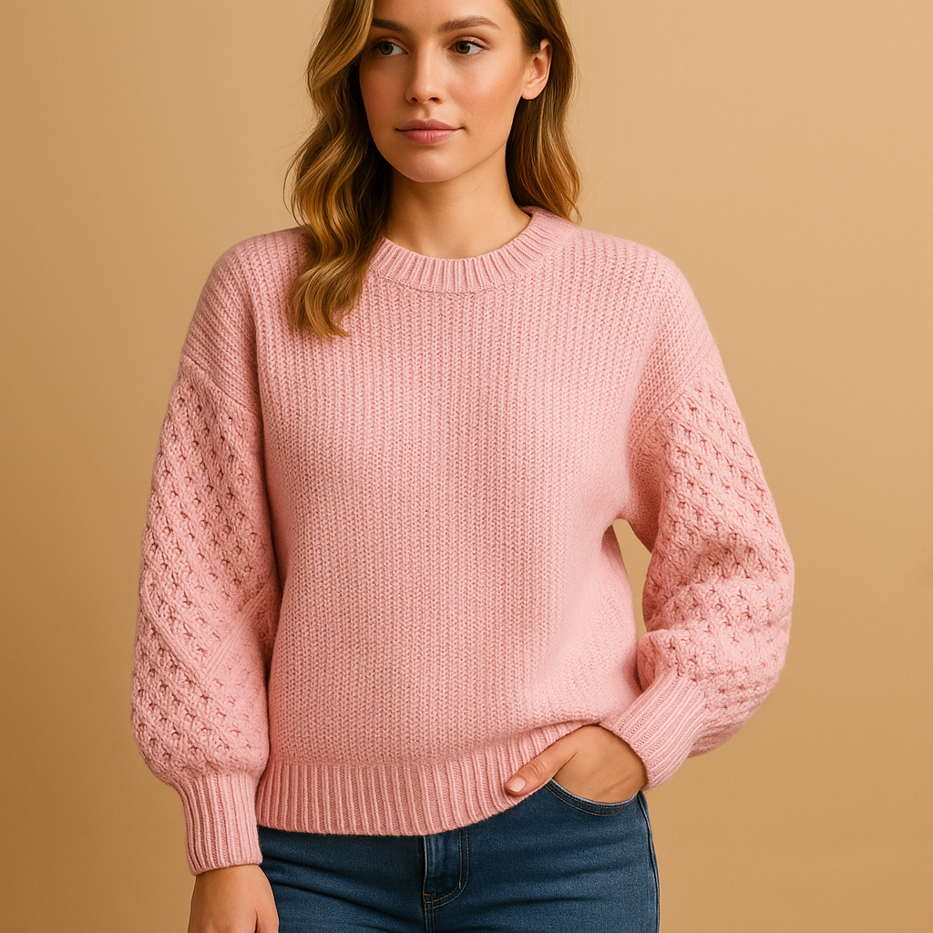 Knitted women’s sweater with crew neck | Yara