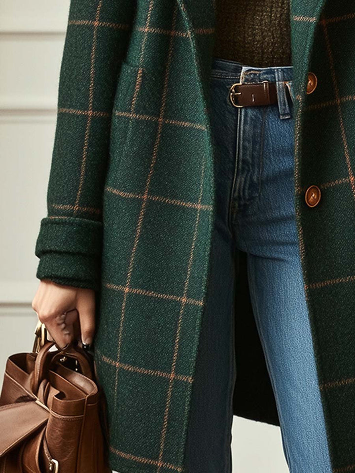 Valeria | Elegant Wool Plaid Coat