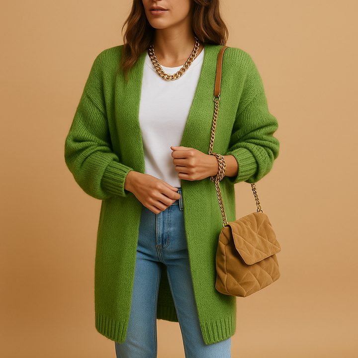 Classic knitted women’s cardigan with open front | Evelien