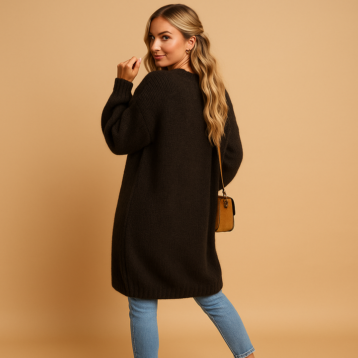 Classic knitted women’s cardigan with open front | Evelien