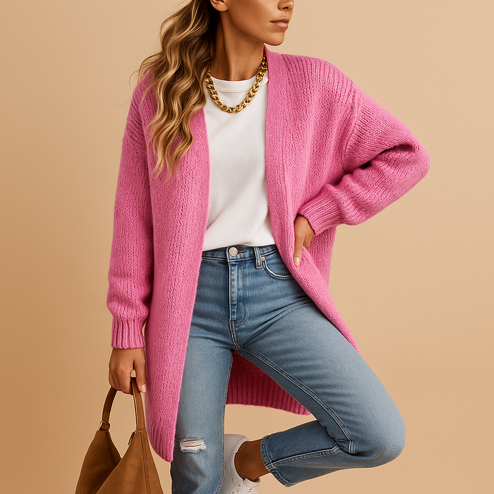 Classic knitted women’s cardigan with open front | Evelien