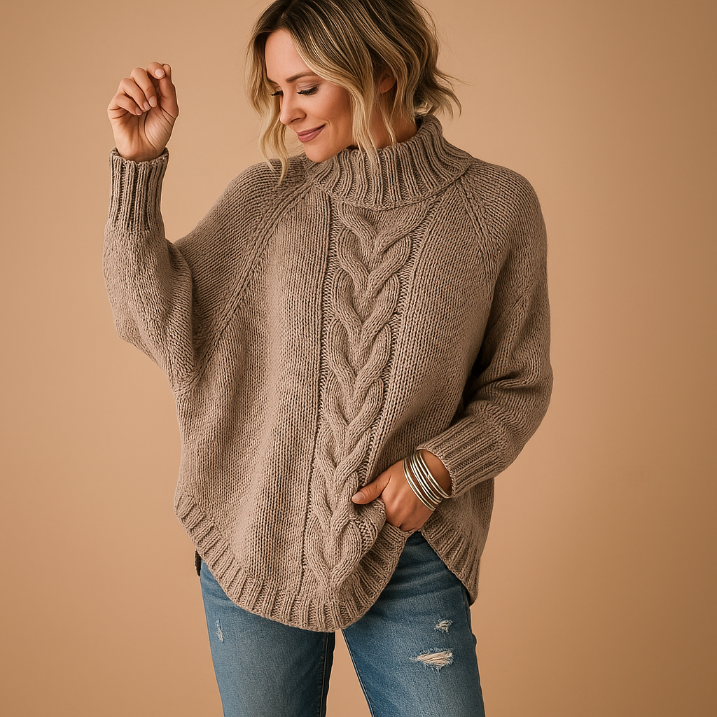 Long chunky knitted sweater for women | Marieke