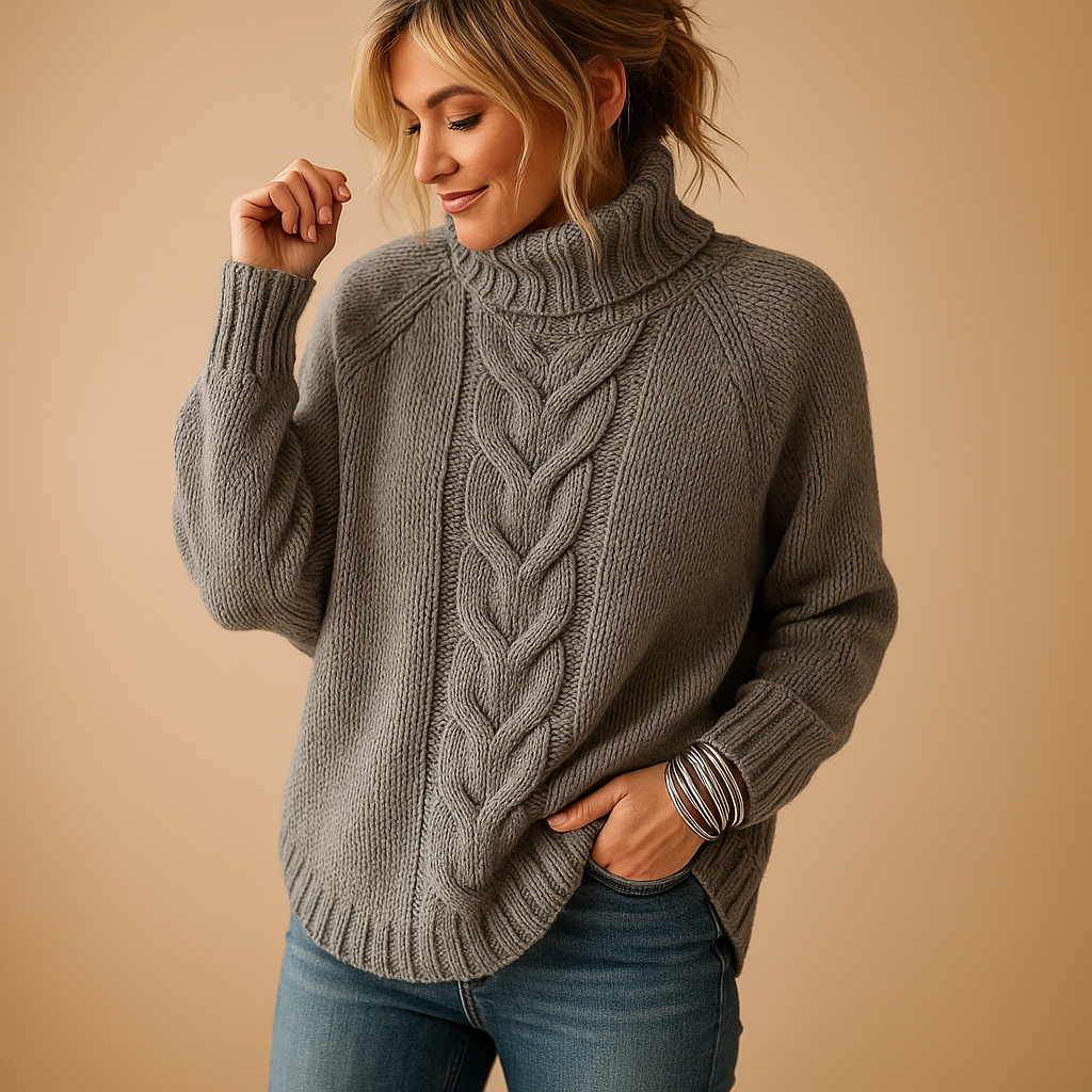Long chunky knitted sweater for women | Marieke