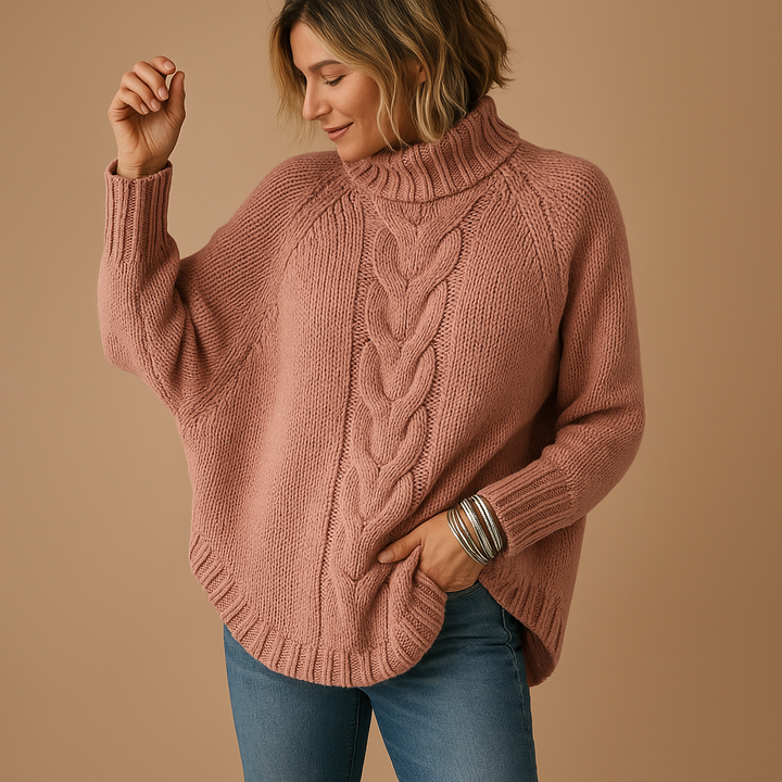 Long chunky knitted sweater for women | Marieke