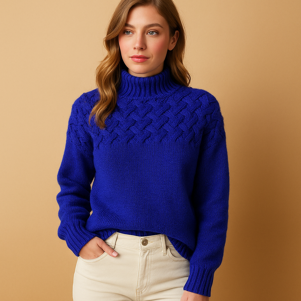 Long knitted turtleneck sweater for women | Yfke