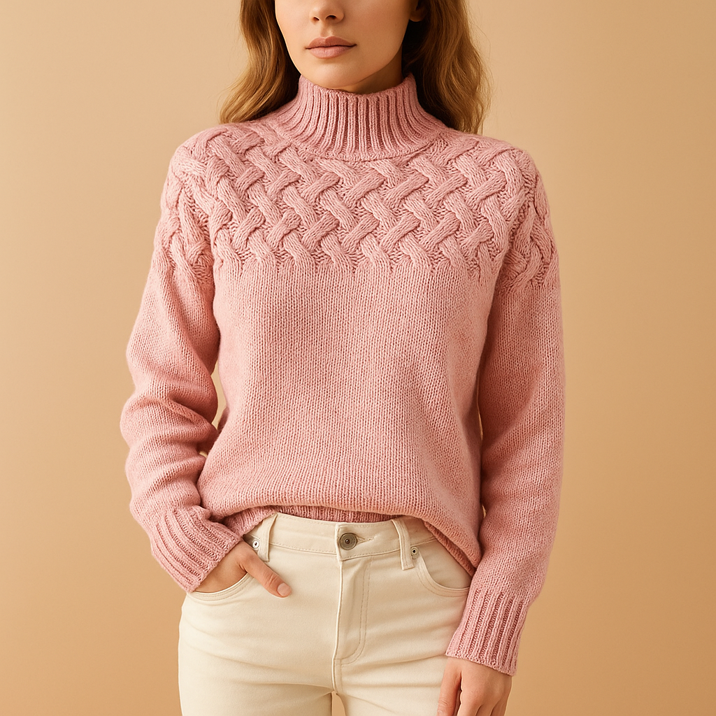 Long knitted turtleneck sweater for women | Yfke