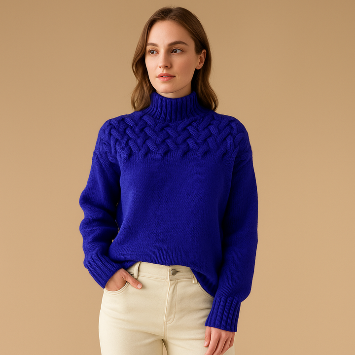 Long knitted turtleneck sweater for women | Elise