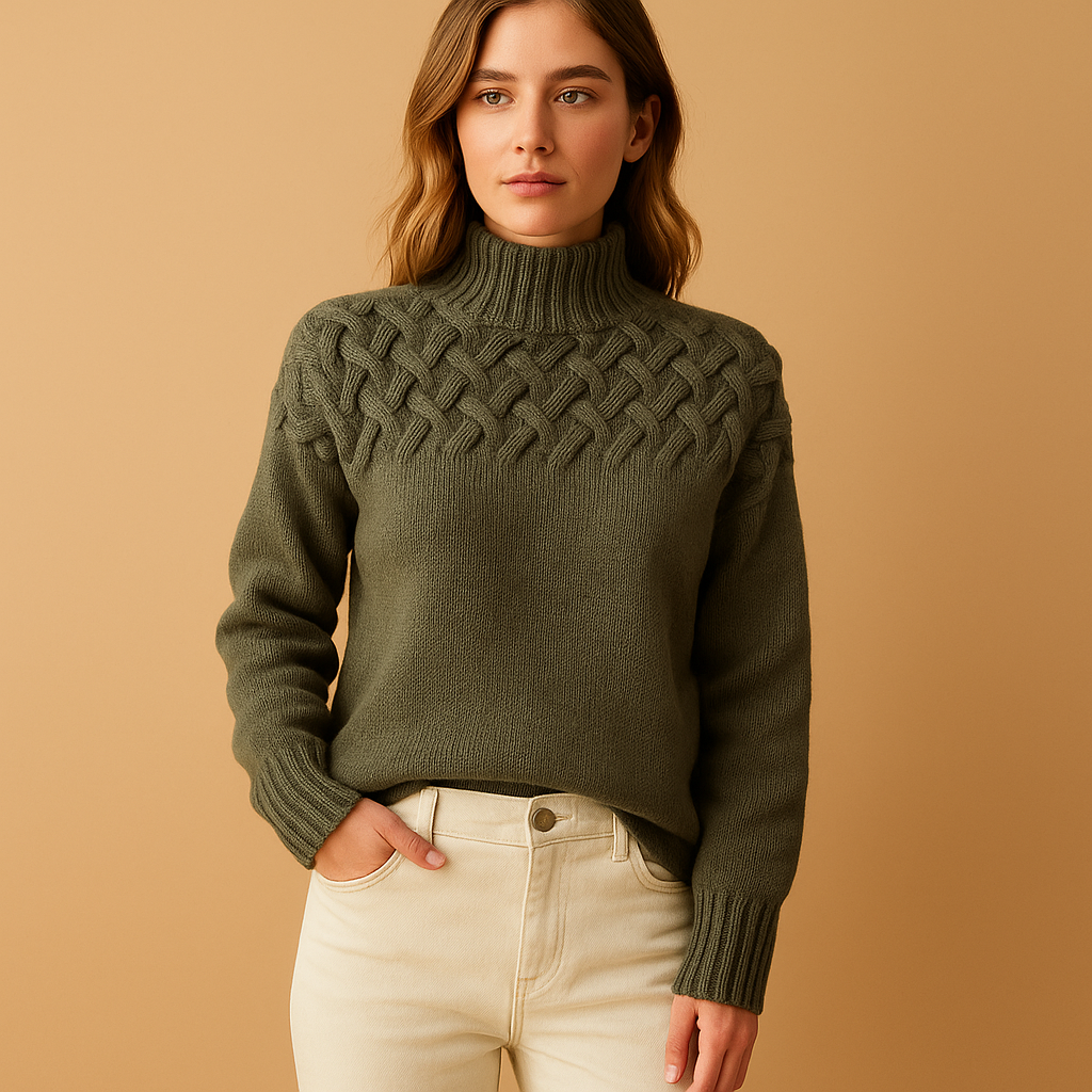 Long knitted turtleneck sweater for women | Elise