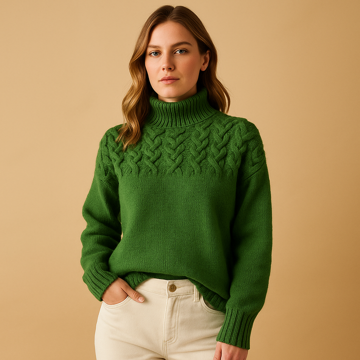 Long knitted turtleneck sweater for women | Elise