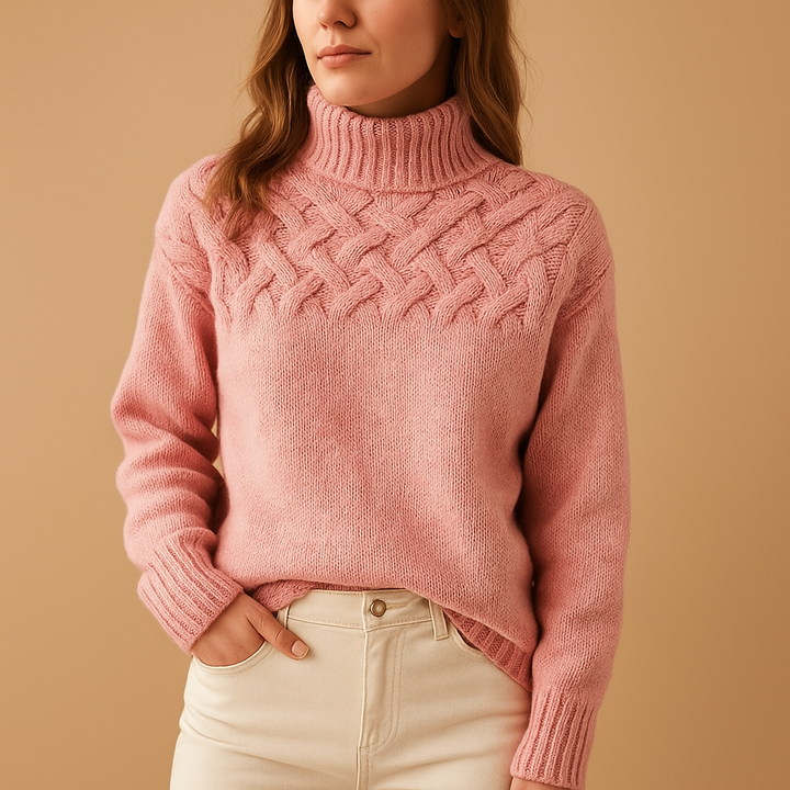 Long knitted turtleneck sweater for women | Elise
