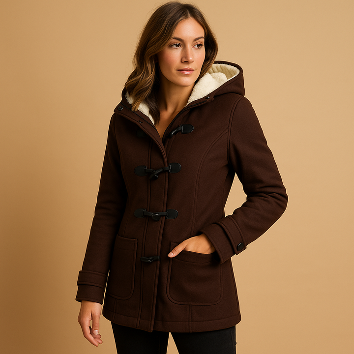 Long winter coat with hood for women | Marije