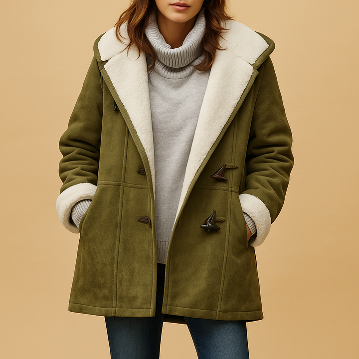 Long winter coat with hood for women | Evelien