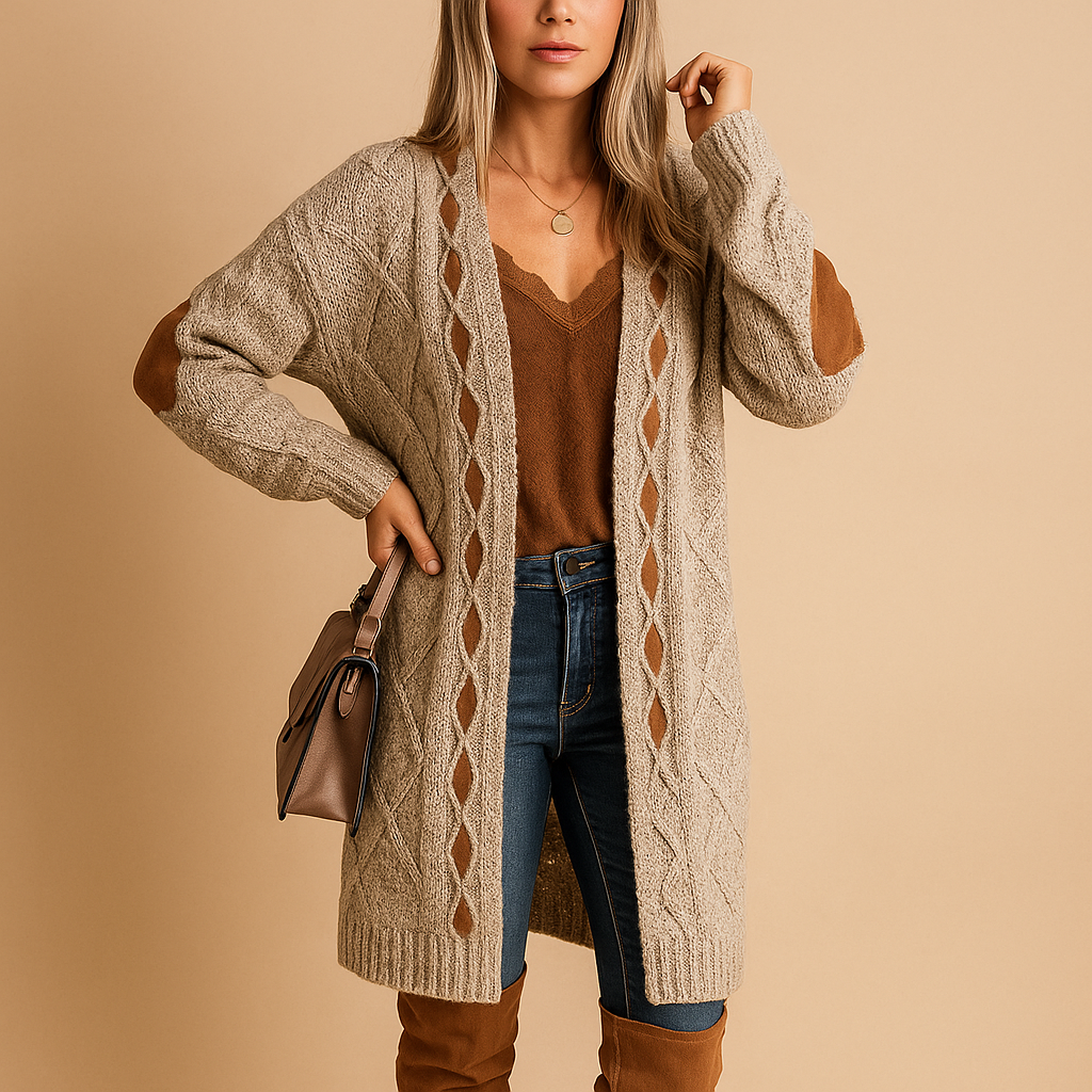 Lightweight knitted women’s cardigan with hood | Evelien