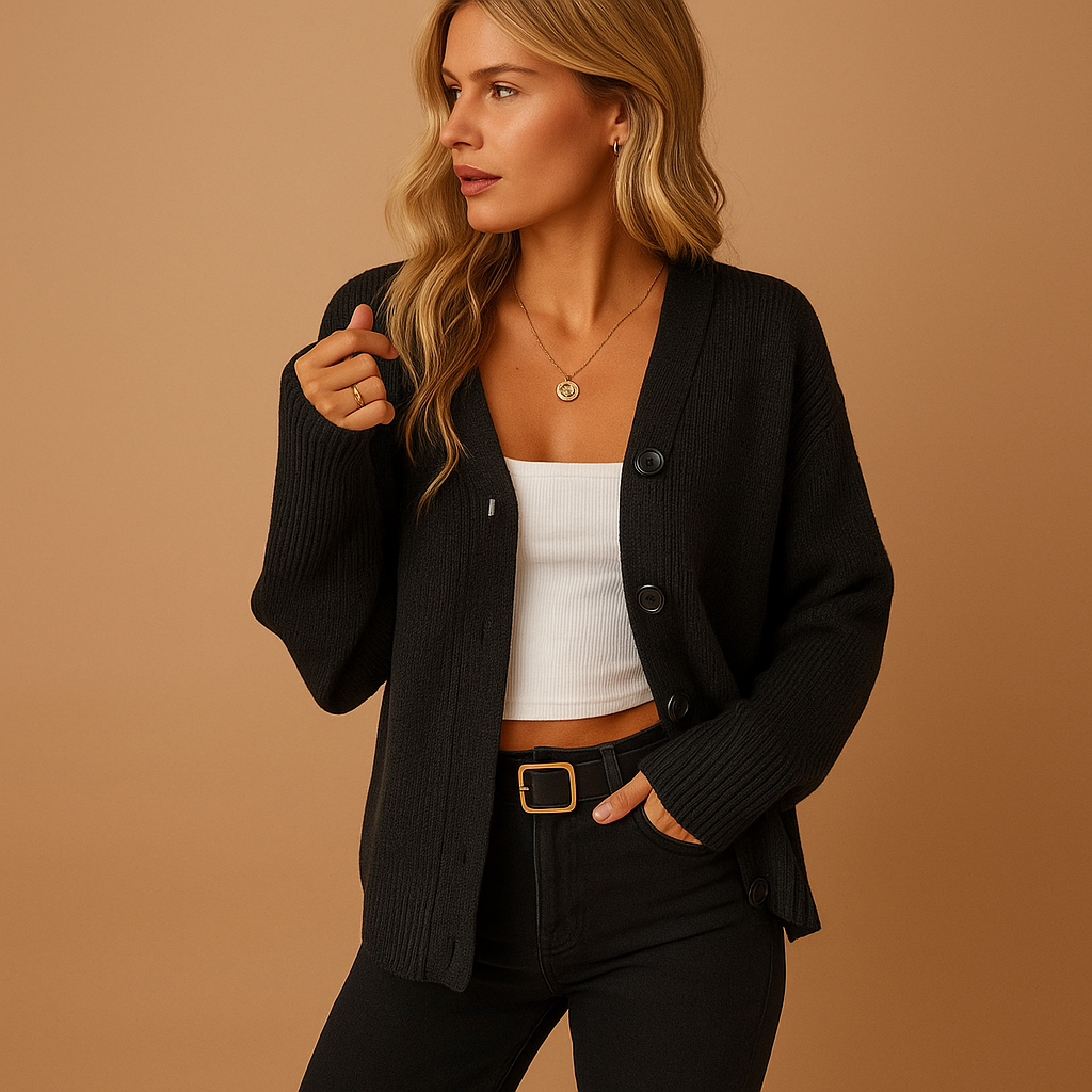 Loose-fit women’s cardigan with open front | Milou