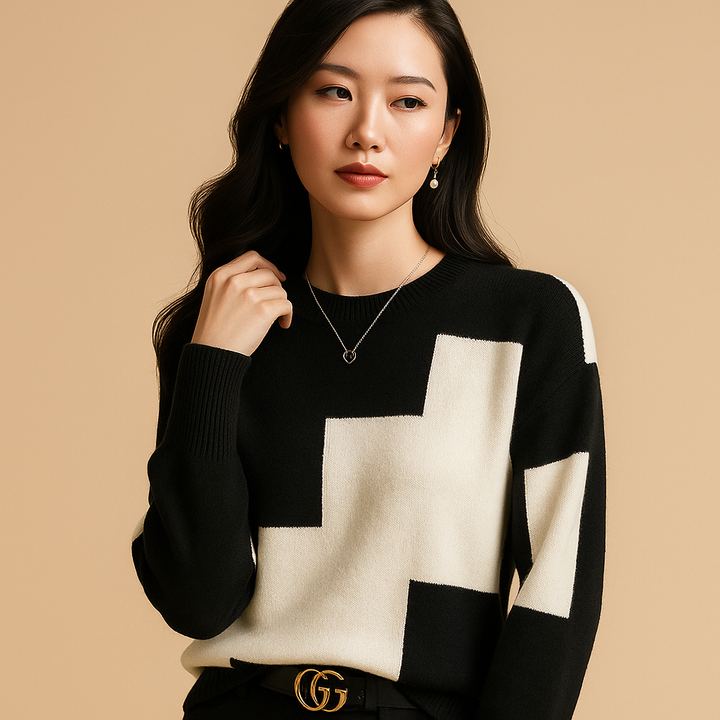 Loose-fit women’s sweater with elegant cut and minimalist design | Ylva