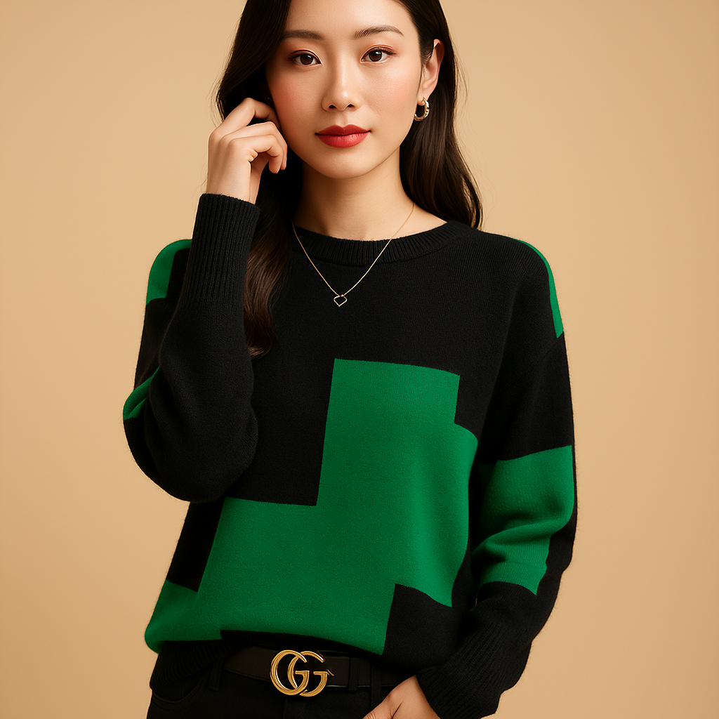 Loose-fit women’s sweater with elegant cut and minimalist design | Ylva