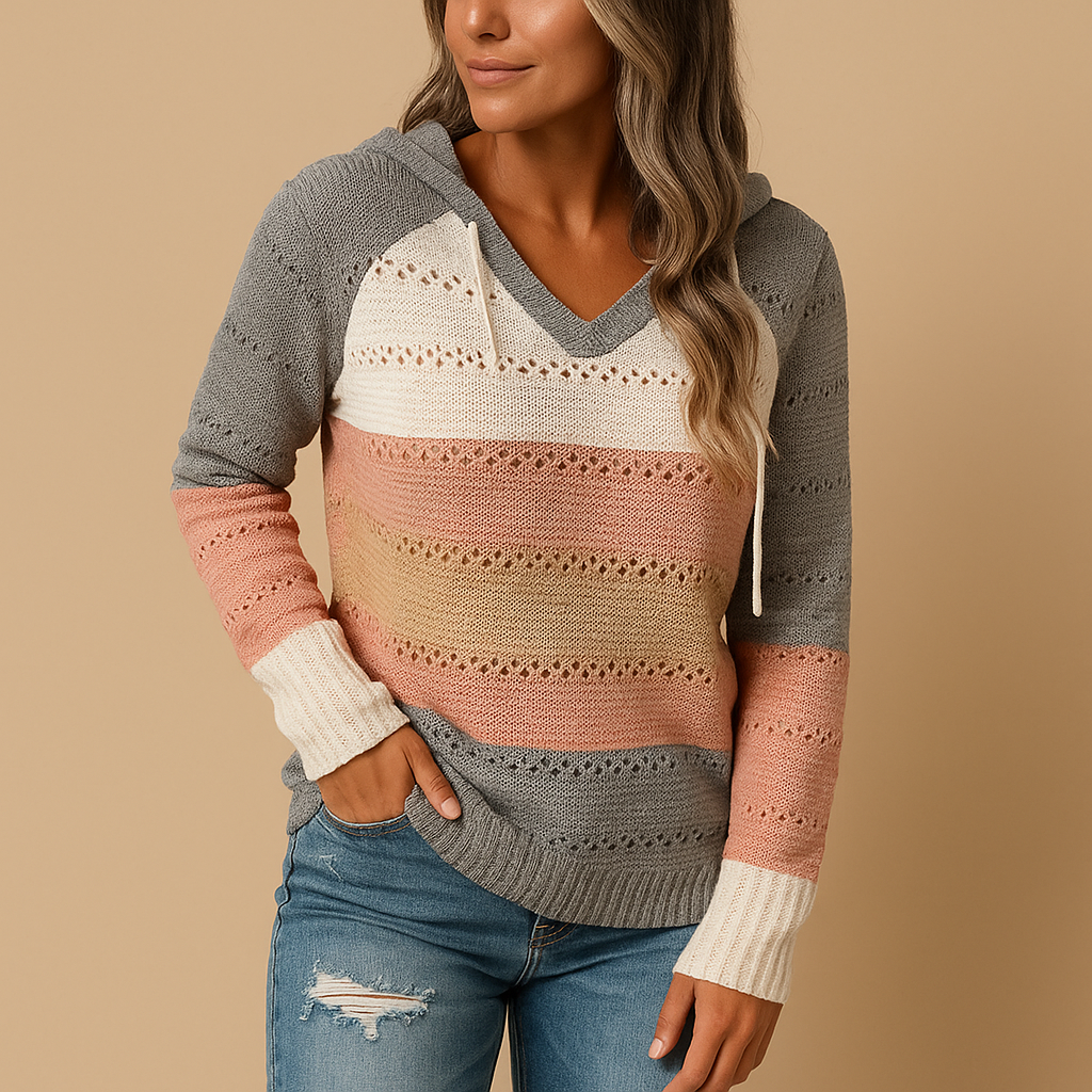 Loose-fit women’s V-neck sweater in breathable knit | Loïs