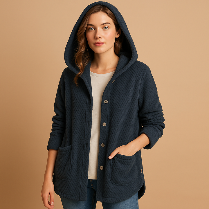 Reversible women’s fleece jacket with hood | Merel