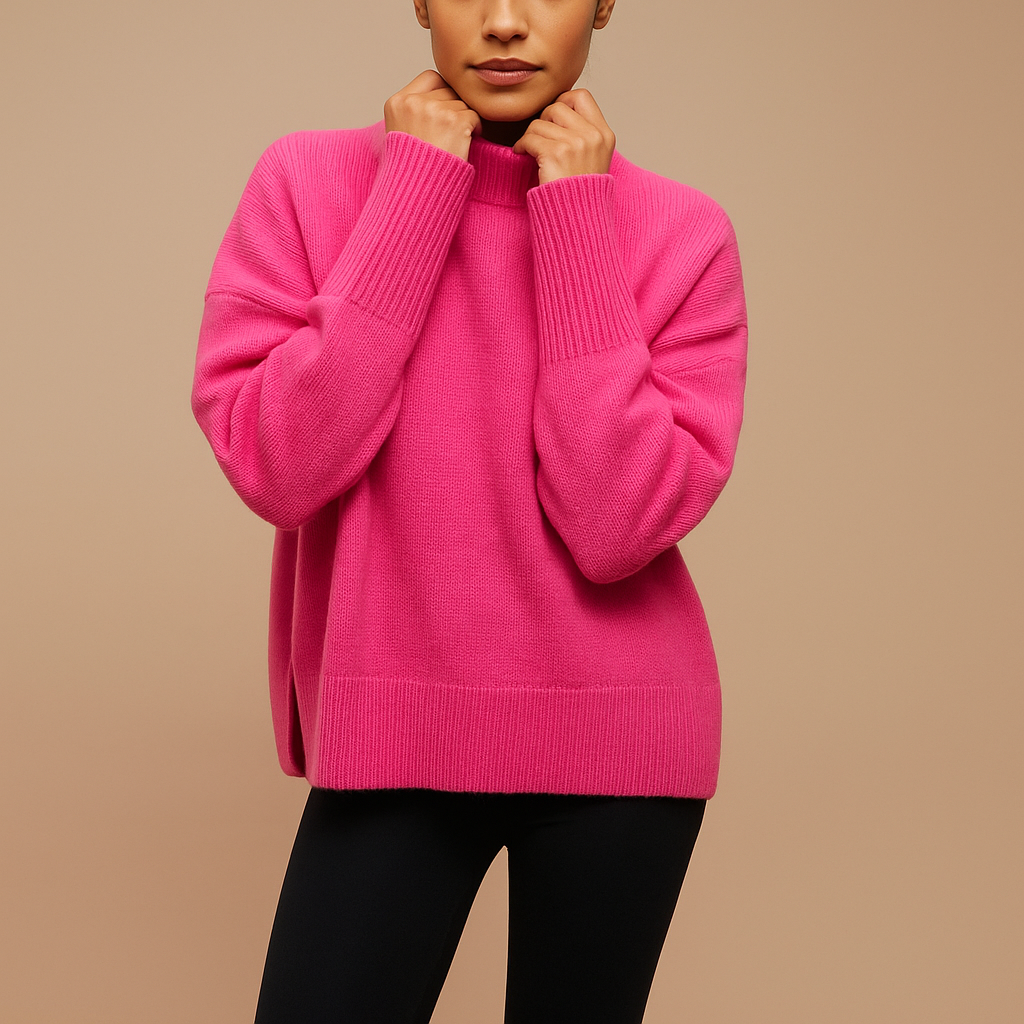 Oversized turtleneck sweater for women with flattering fit | Lieke