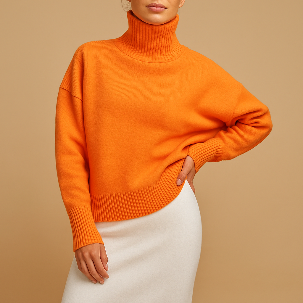 Oversized turtleneck sweater for women with flattering fit | Lieke