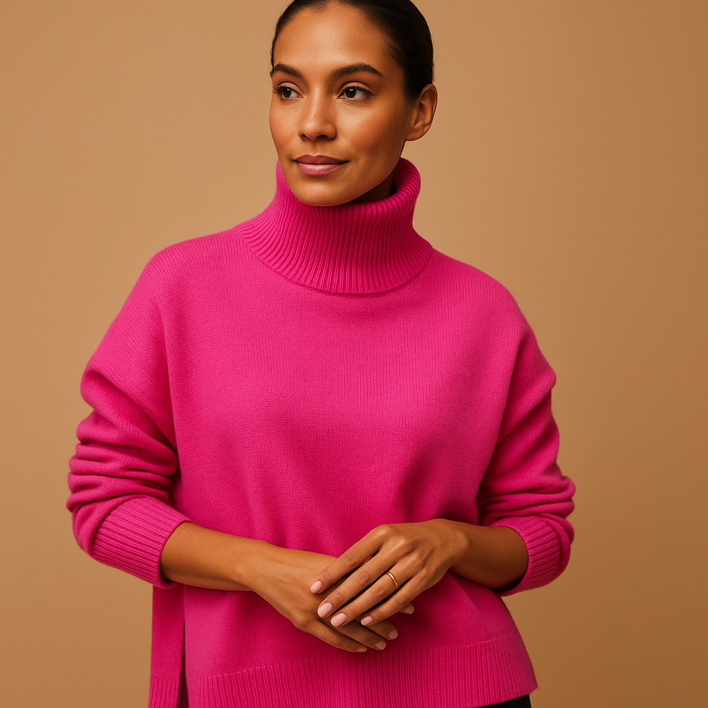 Oversized turtleneck sweater for women with flattering fit | Lieke