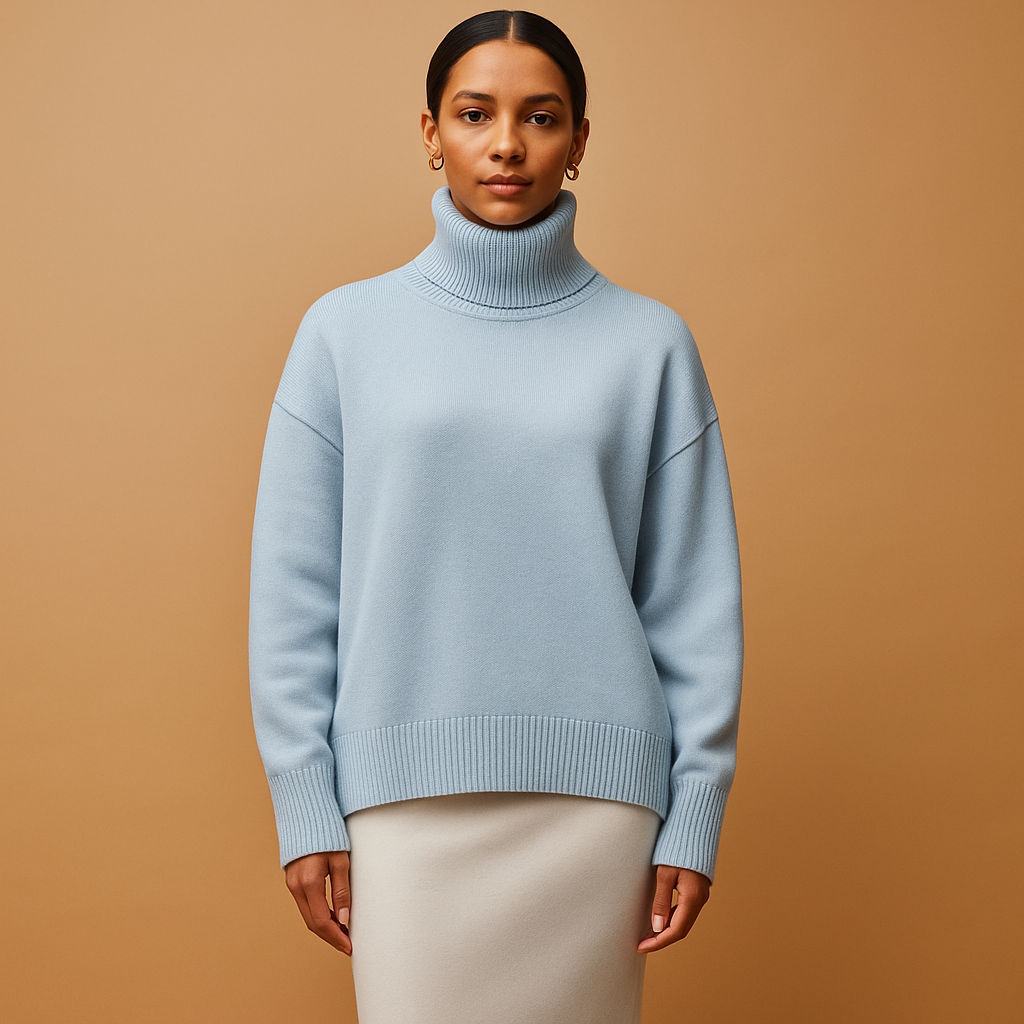 Oversized turtleneck sweater for women with flattering fit | Lieke