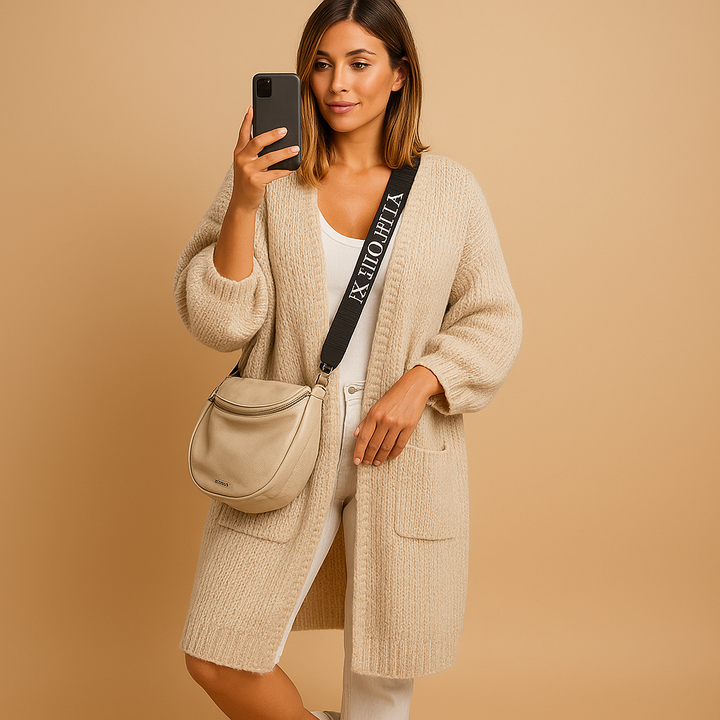 Oversized women’s cardigan with open front and elegant cut | Veerle