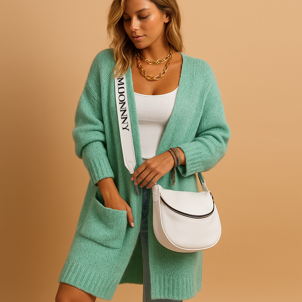 Oversized women’s cardigan with open front and elegant cut | Veerle