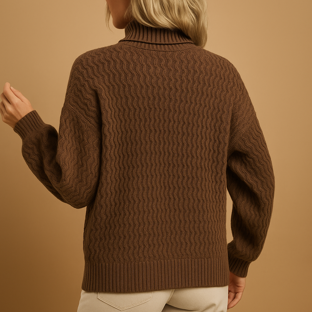 Stylish turtleneck knitted sweater for women | Annelies