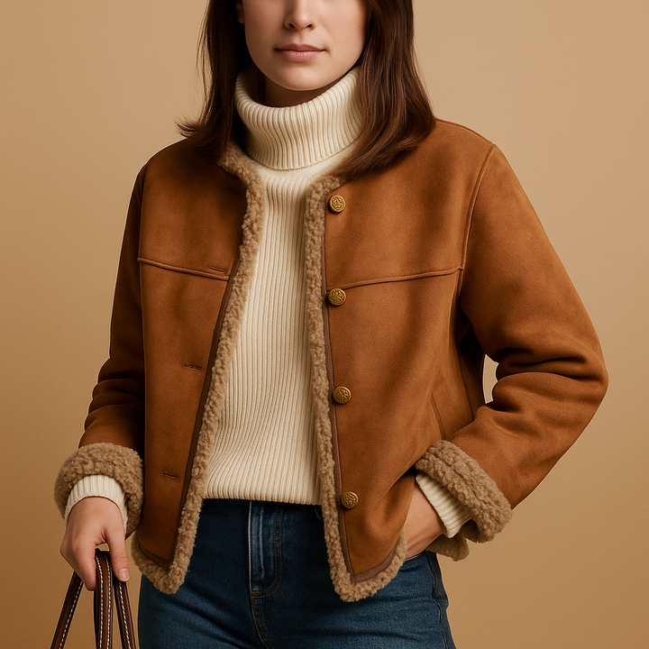 Suede fleece-lined jacket for women | Yara
