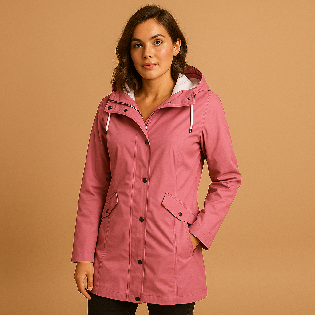 Transparent raincoat with hood for women | Evelien