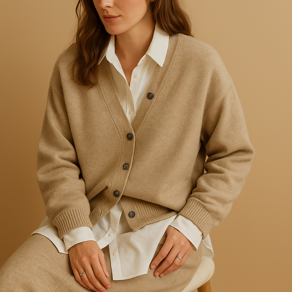 Warm knitted women’s sweater with a wool-look | Yara