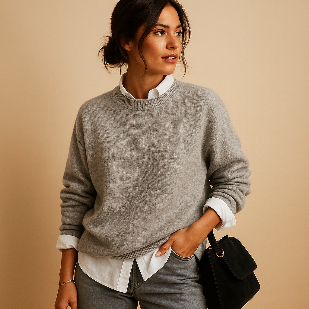 Wool women’s sweater with elegant fit and minimalist finish | Mireille