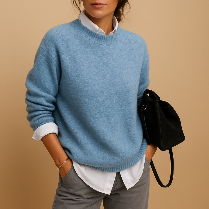 Wool women’s sweater with elegant fit and minimalist finish | Mireille