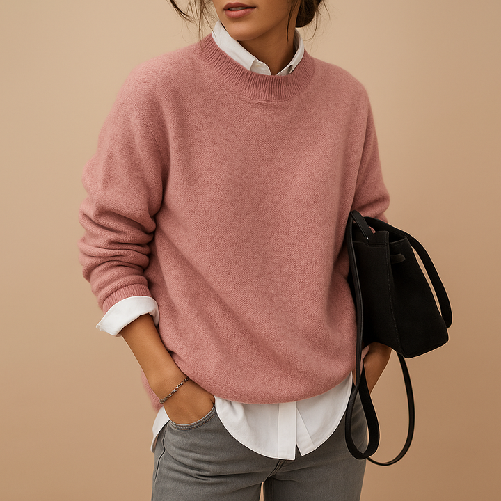 Wool women’s sweater with elegant fit and minimalist finish | Mireille
