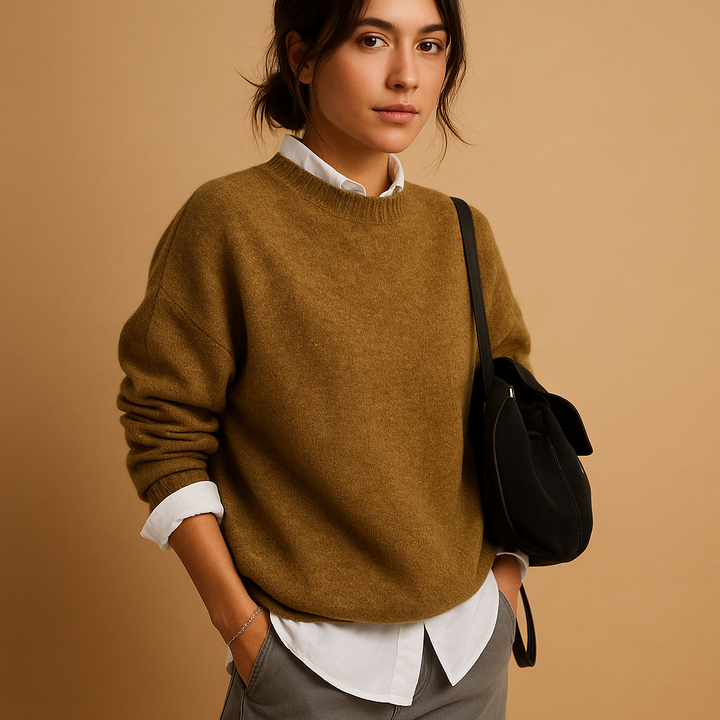 Wool women’s sweater with elegant fit and minimalist finish | Mireille